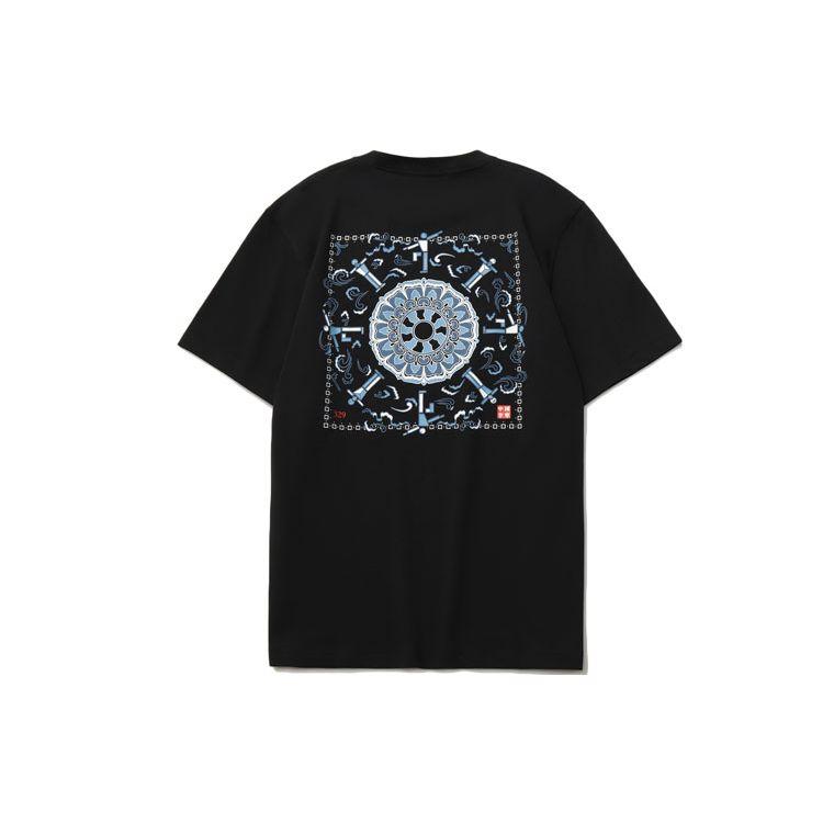 Li Ning Sports Fashion Series Paris Fashion Week Lotus Flying Sky Mönster Kortärmad T-shirt Herr T-shirt Svart AHSR395-1