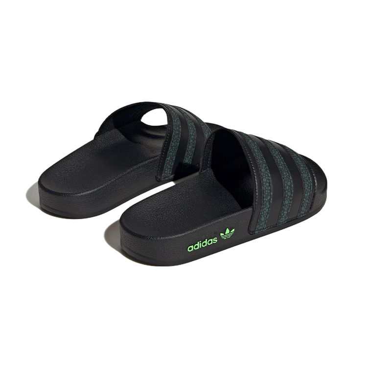 Adidas Originals Adilette Series Sports Slippers Kids Footwear Black Green HP6266