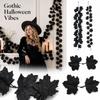 Schwarze Ahornblatt-Girlande für Halloween Wandbehang Dekoration