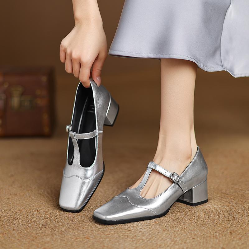 Fashion 2025 Spring Women Pumps Cow Suede Genuine Leather Shoes for Women Pointed Toe Leopard Mary Janes Women Shoes Ladies Shoes