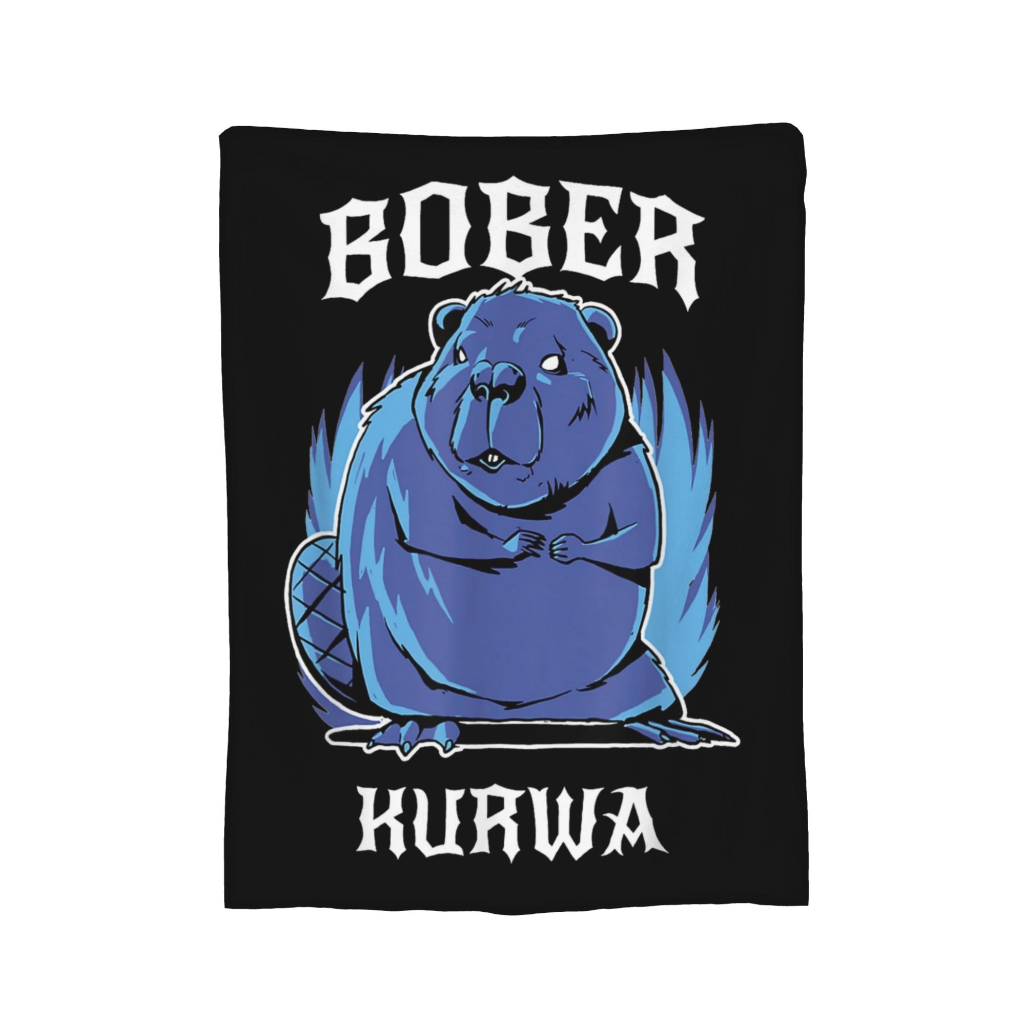 Bobr Bober Kurwa Funny Polish Meme Beaver Blanket Flannel Spring Autumn Super Soft Throw Blanket for Bedding Bedroom Bedspread 30x40in