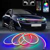 1.8M 12V Dynamic Turn Signal Lamp Drl Led Light Car LED Daytime Running Light RGB Colorful Car Hood Light Strips APP Control