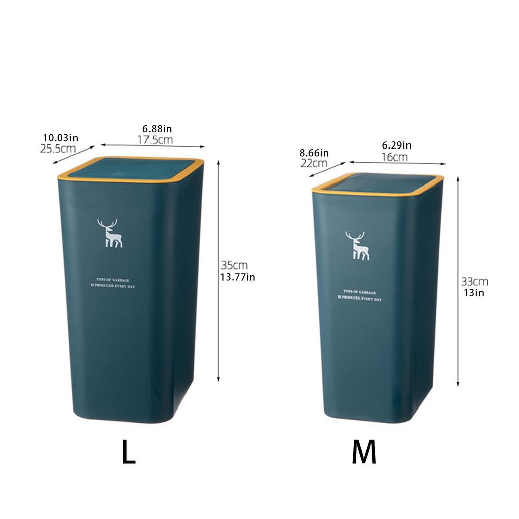 Plastic Push Top Waste Bin for Home and Office Use Durability Trash Can Waste Bin with Easy Press Lid for Any Room