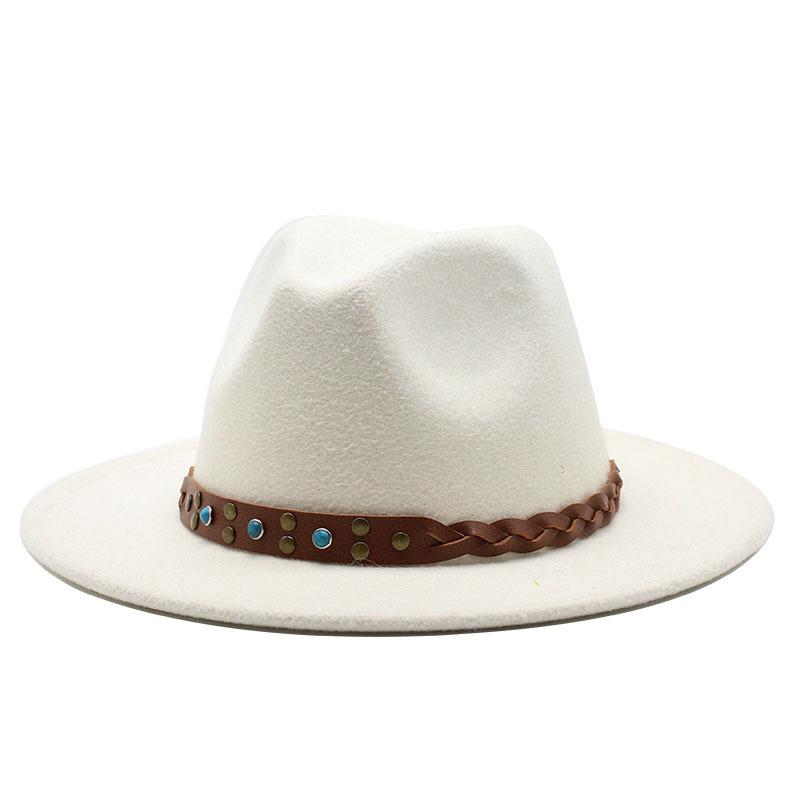 Felt Hat British Belt Vintage Versatile Top Hat Men'S And Women'S Jazz Hat Wool Hat