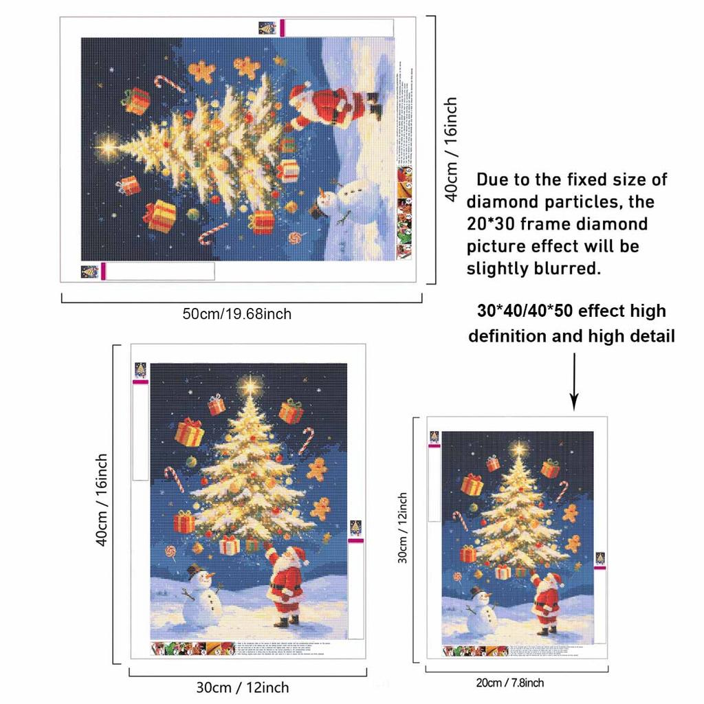 DIY 5D Diamond Painting Kit Christmas Tree Santa Full Drill Rhinestone Art Canvas Relaxing Creative Craft for Home Wall Decor Gift