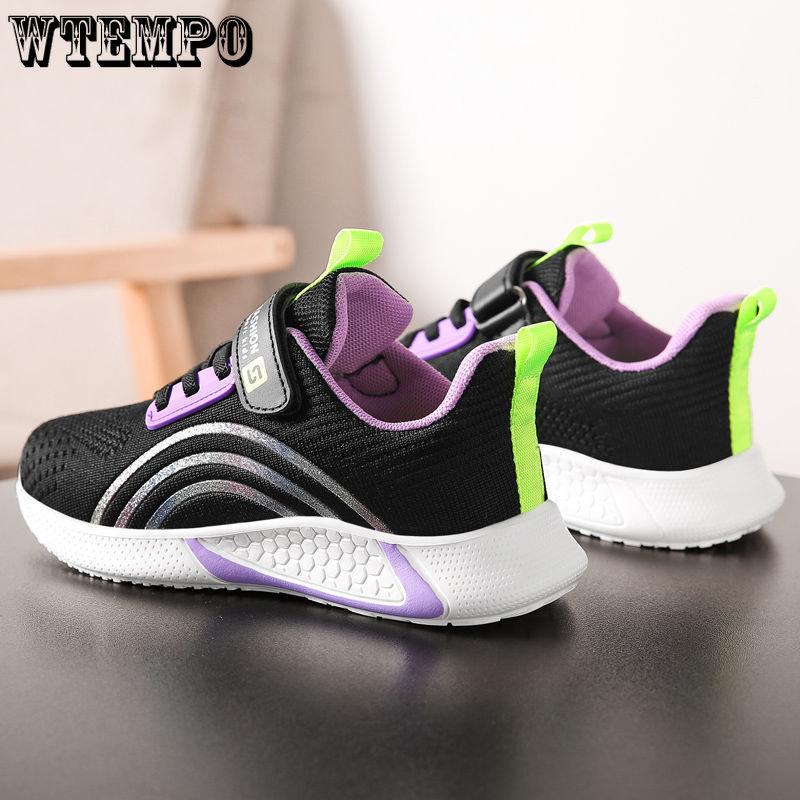 WTEMPO Girls' Summer Sneakers Thin Breathable Lightweight Mesh Sport Shoes Casual Slip Resistant Shoes Shock Absorbing Running Shoes
