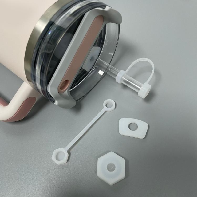 6Pcs Straw Cover Cap Square Leak-Stopper Round Lid-Stopper Plug Silicone-Stopper