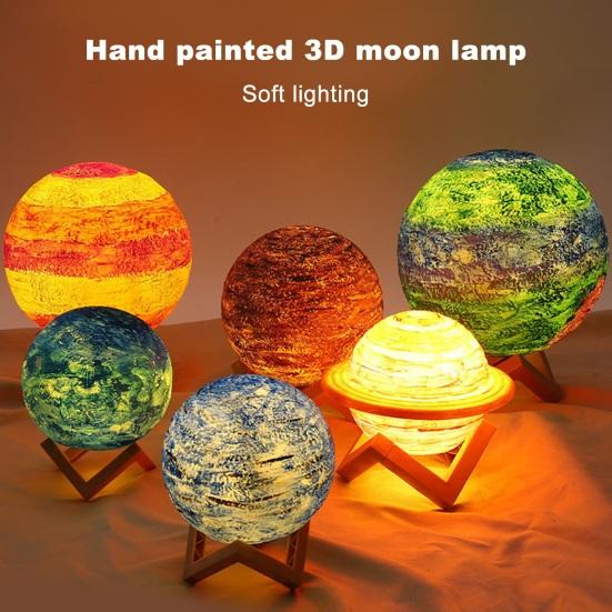 Moon Lamp Painting Kit for Kids 4-12 DIY Night Light Craft Set with 2 Paints Brushes Art Supplies Creative Gift for Birthday Party