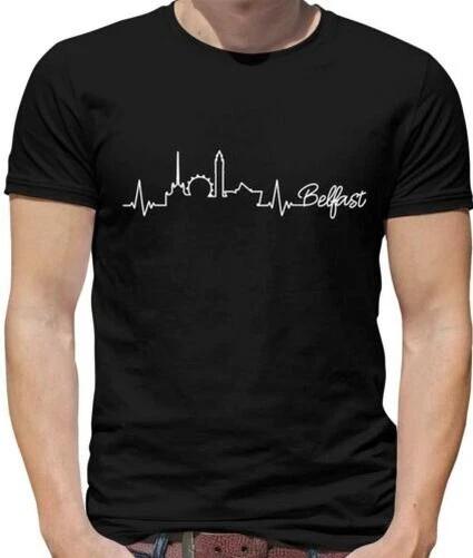 Ritmo Cardiaco Città Silhouettes Belfast T-Shirt - Nord Irlanda - Capitale 2XL