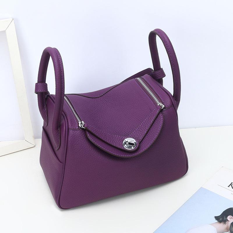 Cross-border Foreign Trade First-layer Cowhide Pillow Bag Fashionable Versatile LD Bag Doctor Bag Large Capacity Underarm Shoulder Bag Women