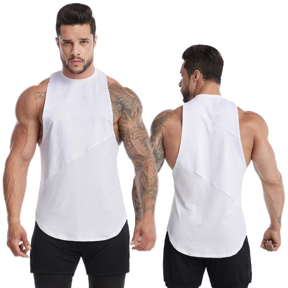 Summer Men's Loose Athletic Tank Top Quick Dry Fitness Vest for Gym Workout Running Basketball  Shirt