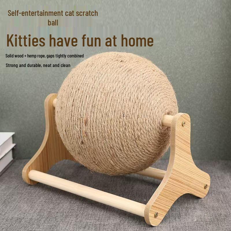 Durable Sisal Scratching Ball: Stress Relief & Teething Toy for Dwarf Rabbits
