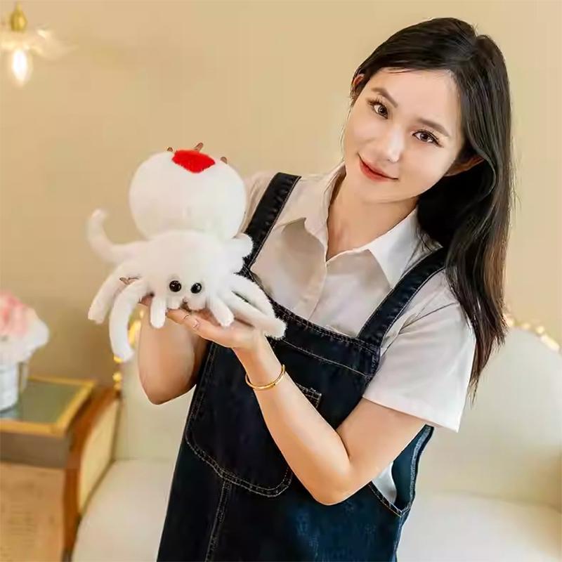 25CM Halloween Plush Toys Red Tailed Spider Stuffed Toy Cute Spider Halloween Bar Whole Person Props Brinquedos Infantil