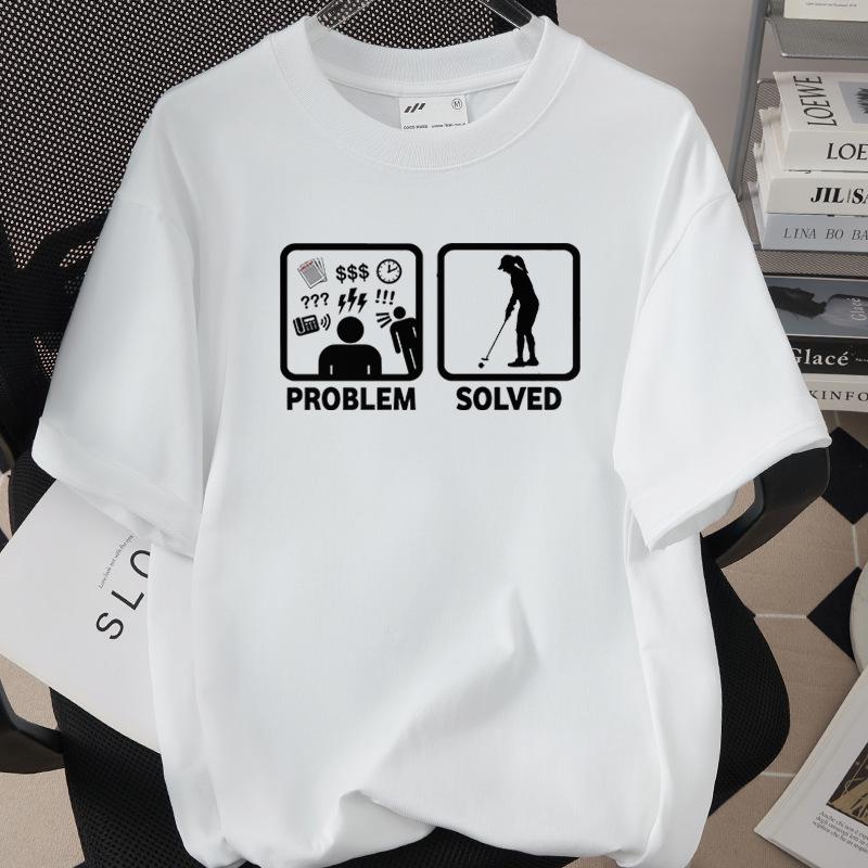 Unisex Golf Print Pure Cotton Short-Sleeve T-Shirt