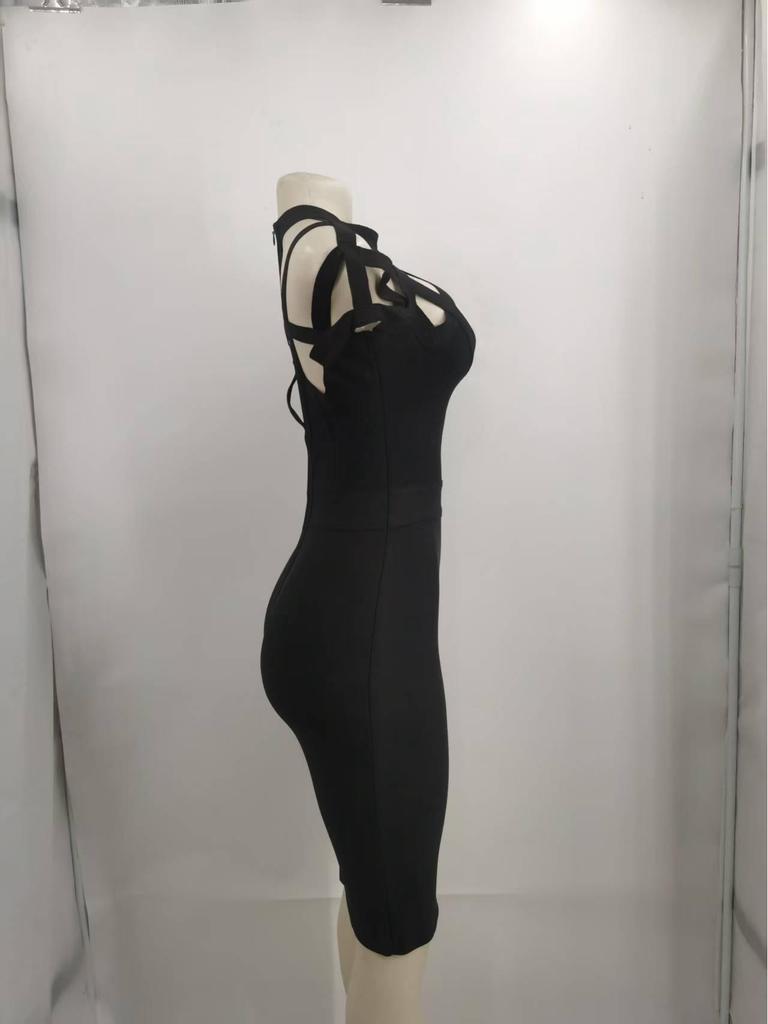 Sexy Hollow Hip-Hugging Bandage Party Dress