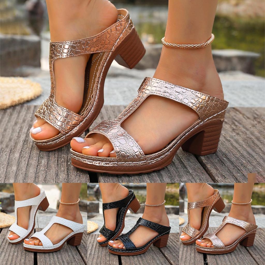 Women'S Flip Flops Chunky High Heels Opentoe Block Dress Bridal Women Furry Slippers Sandals Strap Sandals For Women Size 11