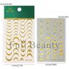 4PCS Gold Nail Art Stickers 3D Rhinestone Decals Colorful Sliders Manicure Decor Nail DIY
