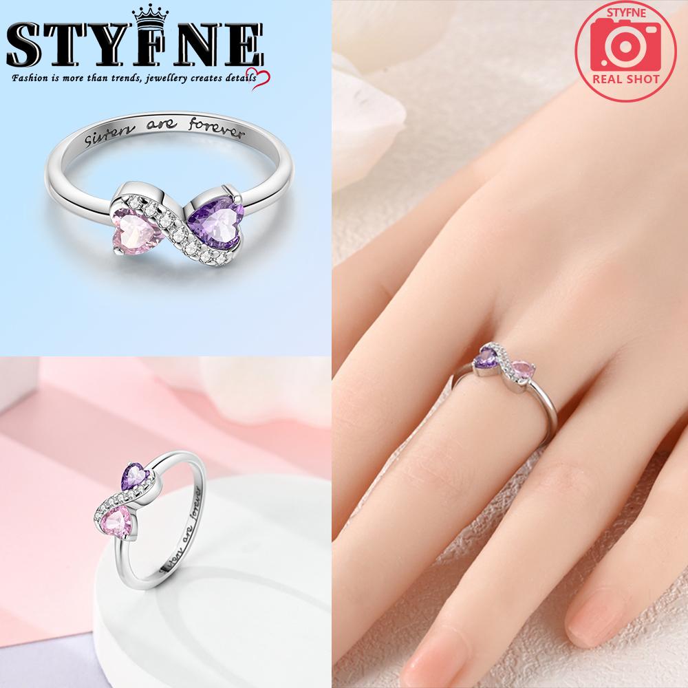 Valentine Day Engagement Ring copper Heart, Red, Pink, White, Blue Ring for Women Holiday Jewellery Gift High Quality