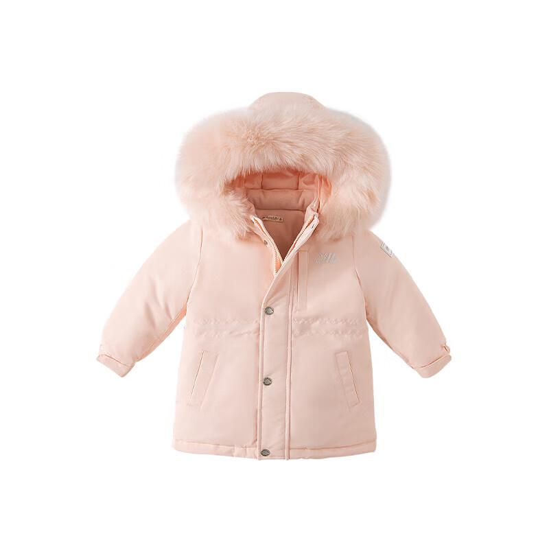 DAVE&BELLA Girls' Long Hooded Down Jacket