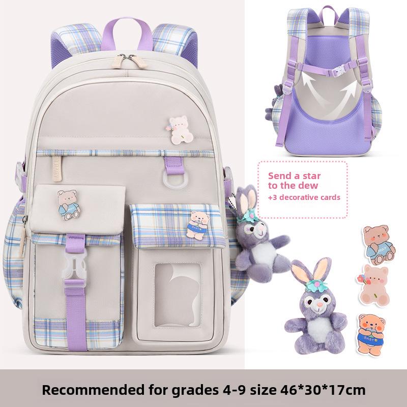 Cartoon Cute Schoolbag for Elementary Girls In Grades 1-6: Lightweight Backpack
