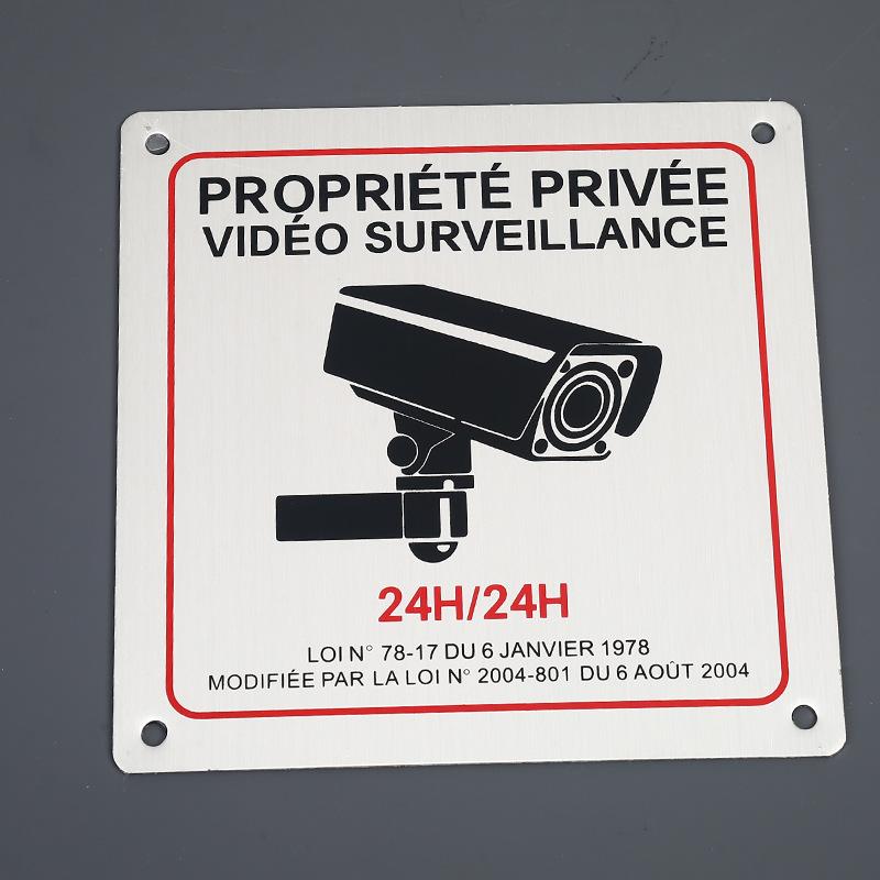 

1PC Durable Aluminum Security Surveillance Signs - German Achtung Video Überwachung with Camera Icon