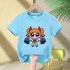 Girls Super Powerful Blouse Training Streetwear Tshirt Kids Shirt Academy Fitness Tshirt