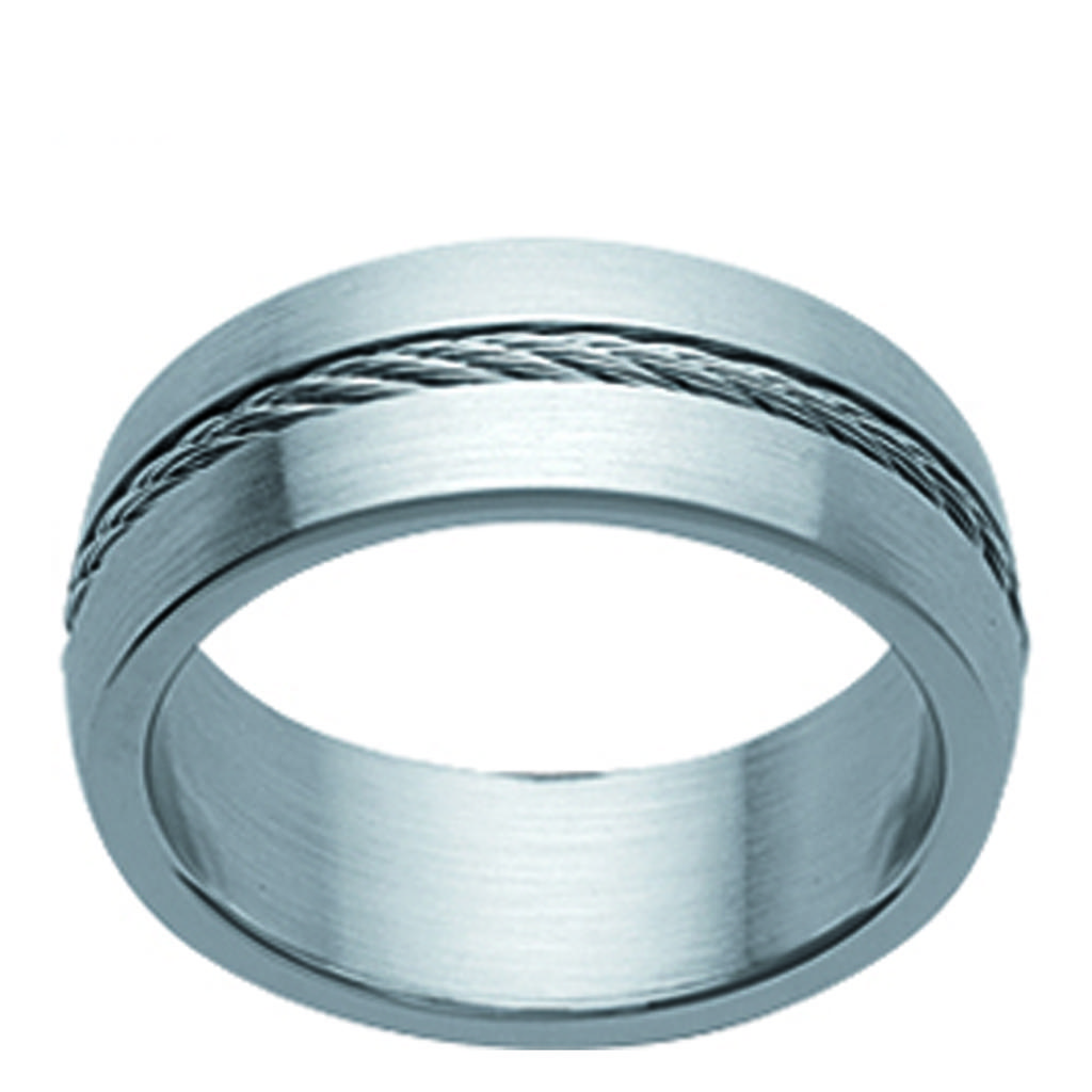 Silberner 'Peaceful'-Stahlring - 7 mm