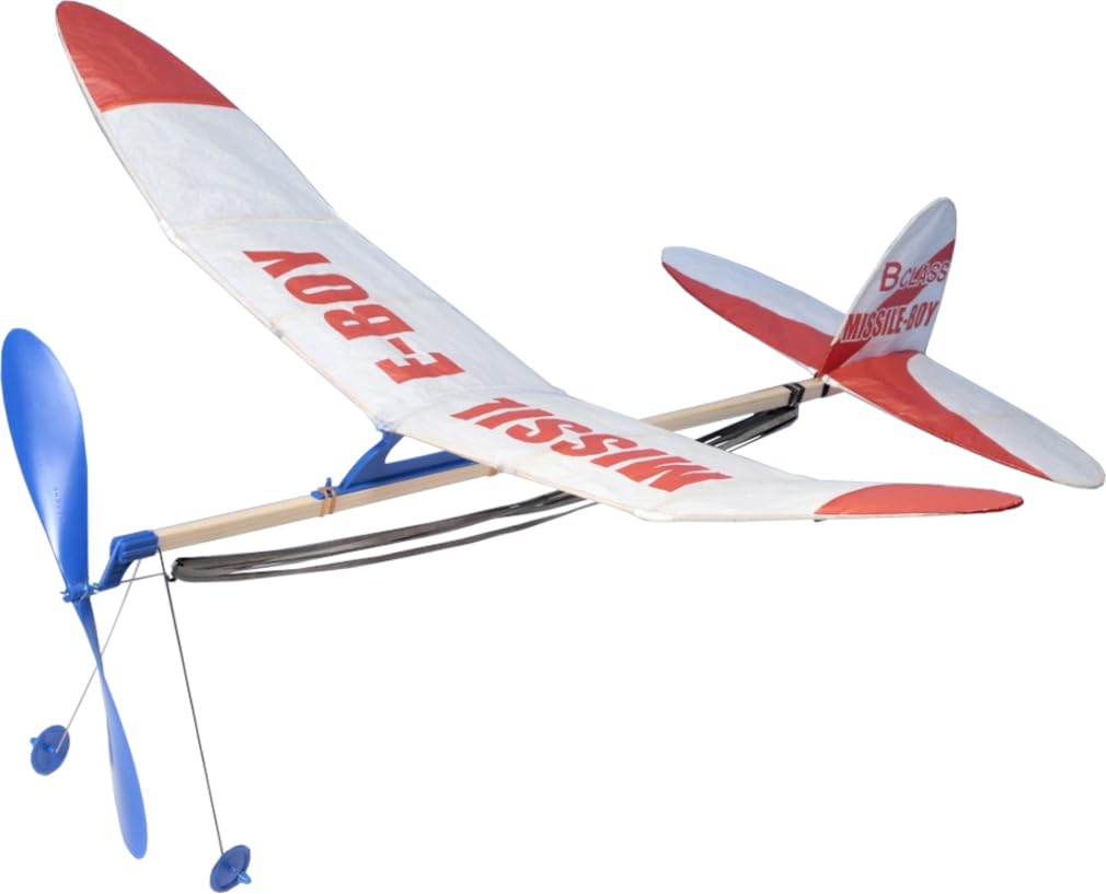 Studio Mido Missile Boy Light Plane in a Model Airplane B-Class Bag, Rubber-Powered LP-09