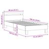 Bed Frame Black Oak Effect 75 x 190 cm Engineered Wood