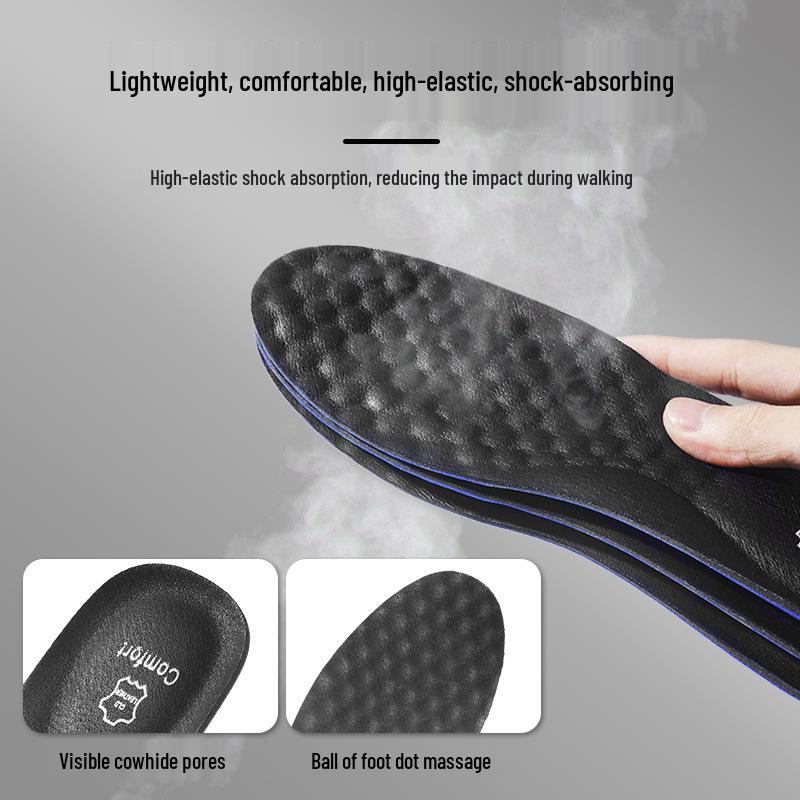 Férfi valódi marhabőr párnázott sporttalpbetétek - Légáteresztő, izzadságelnyelő, antibakteriális és kényelmes.