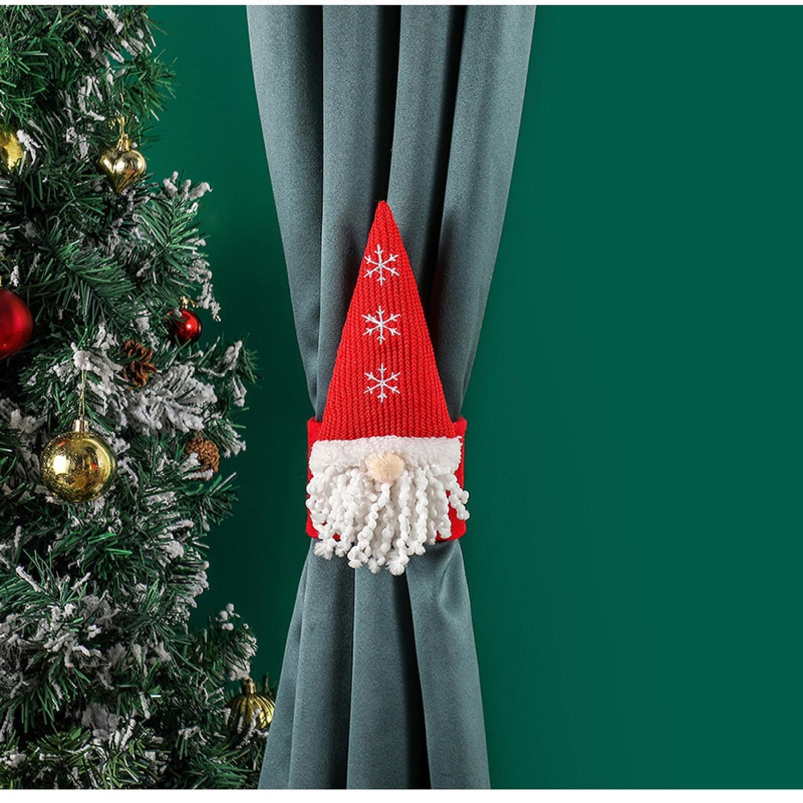 

Зав язки для штор - Сніжний безликий гном із завісами для штор для різдвяних прикрас осінь-зима, сучасні зав язки для штор One Size червоний