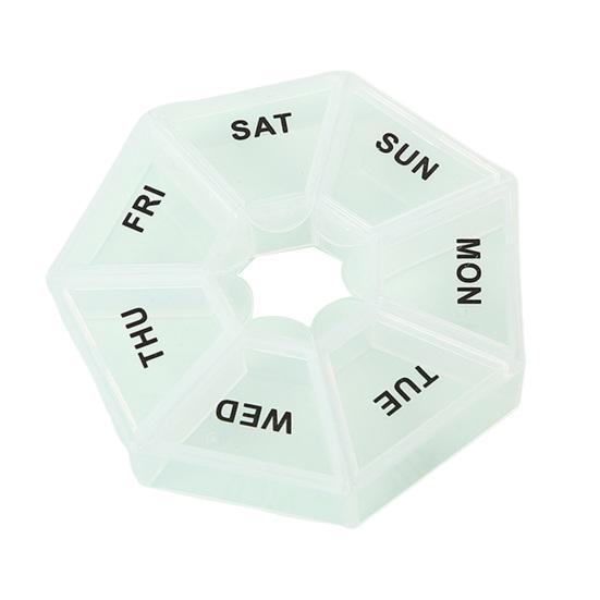 Weekly Pill Organizer with 7 Compartments Portable Travel Pill Case Once Daily Medication Dispenser Capsule Pill Management Storage Box