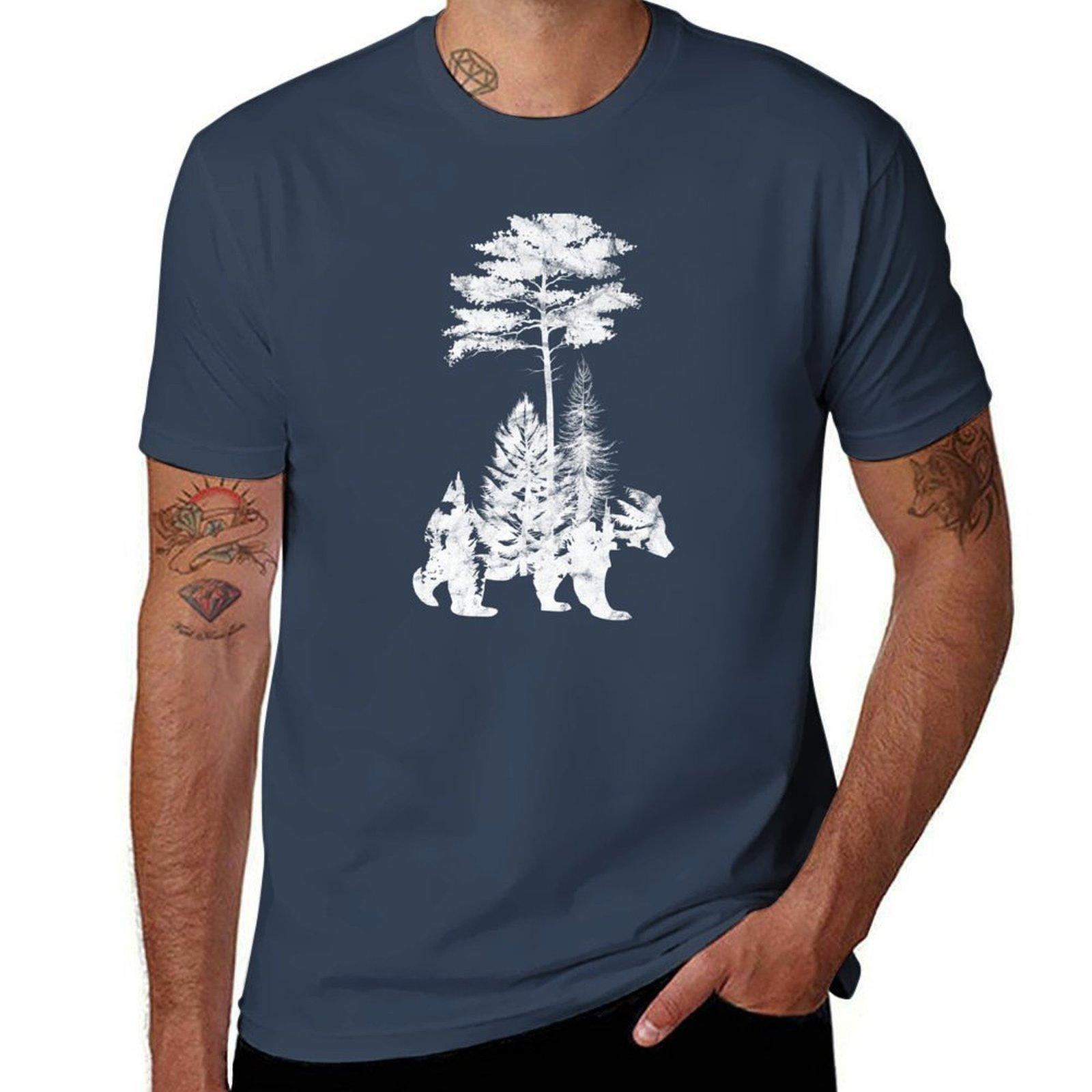 

Grizzly Bear Hiking And Camping For Family TShirt Soft AntiShrink Cotton Tee S