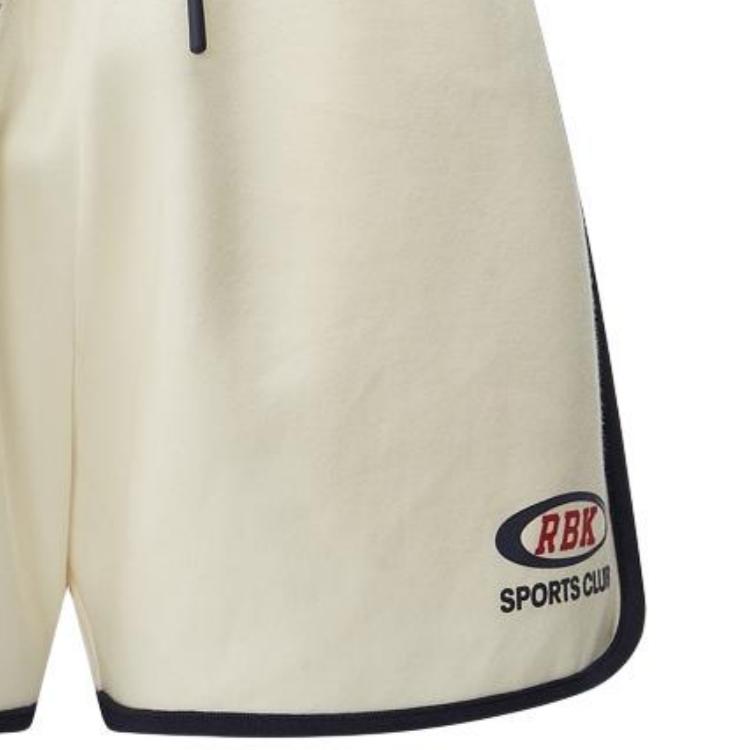 Reebok Color Block Lace-Up Knitted Casual Shorts Women shorts Off-White 24SRC606WGW2