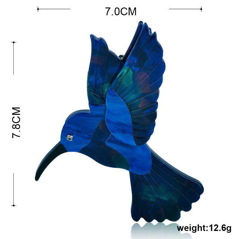 Blucome Fashion Blue Eagle Swallow Shape Brooches Natural Texture Acrylic Pin Jewelry For Girls Women Hat Scarf Coat Accessories