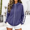 Damen Kapuzenpullover Jacke in Farbe mit Taschen Langarm Lässig für den Alltag