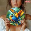 Vintage Metal Wall Art Colorful Parrots Tropical Leaves Aluminum Plaque Home Decor Indoor Outdoor Gift
