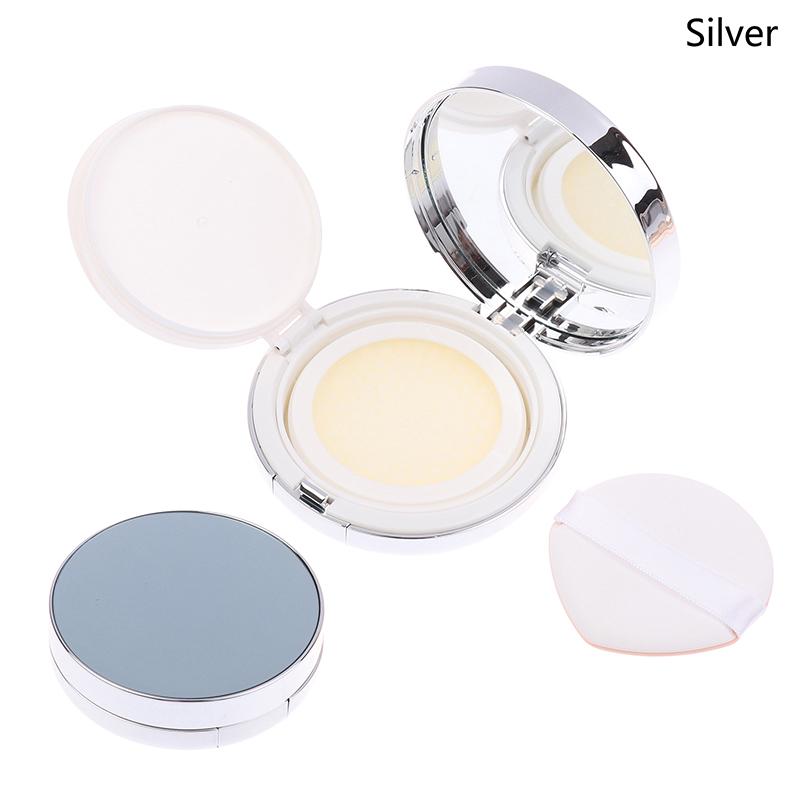 

Empty Air Cushion Puff Box Portable Foundation Diy Boxes With Mirror Sponge Bb Cream Cosmetic Case Container Beauty Makeup Tools серебряный