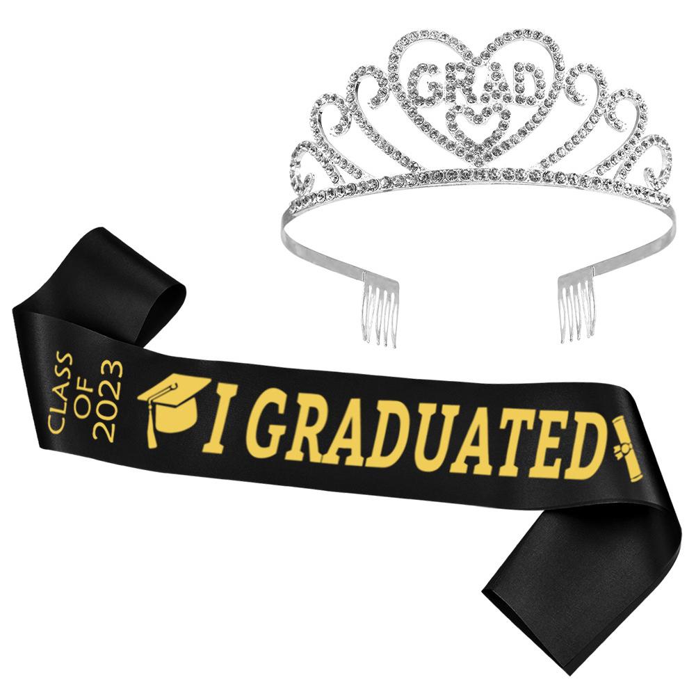 Graduation Party Supplies Kits Crown Tiara Sash For Students Graduation Party Decorations Grad Decor Favors