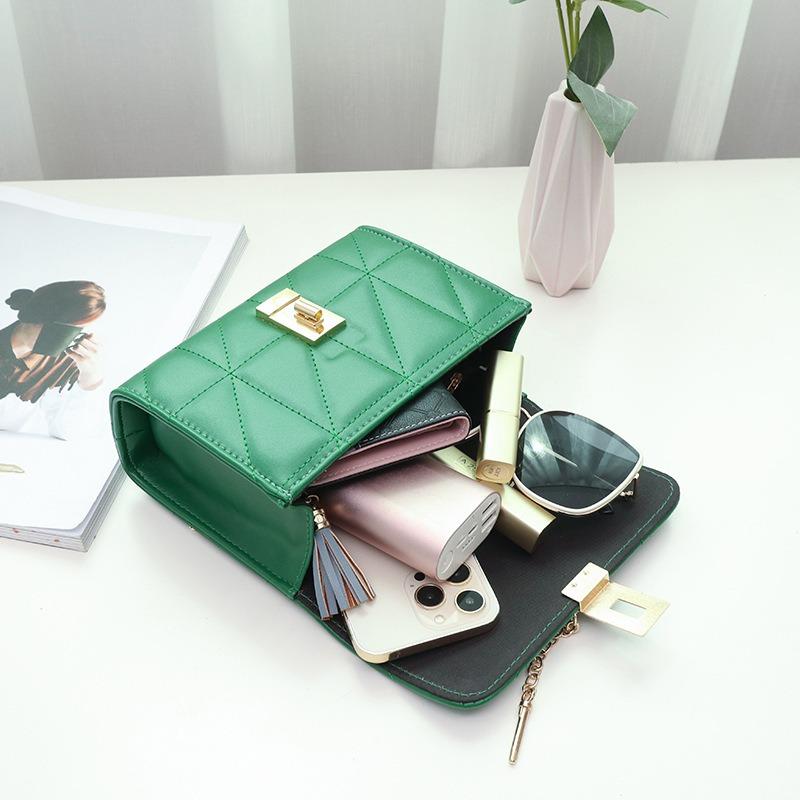 New lock diamond chain single shoulder crossbody small square bag versatile trend women's bag