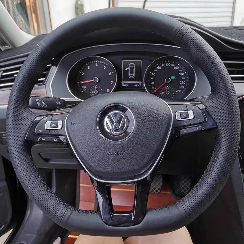 עבור פולקסווגן VW גולף 7 Mk7 פולו ג'טה פאסאט B8 טיגואן שאראן טוראן כיסוי הגה קלוע עשה זאת בעצמך סיבי פחמן פנים