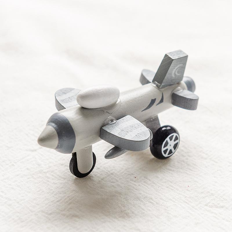 Kids Mini Wooden Cars Truck Aircraft Model Toy Montessori Wooden Education Colorful Vehicle Toys Simulation Cars Decoration Gift