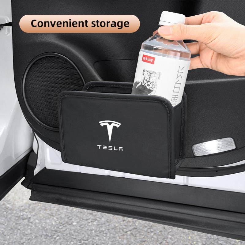 Car Interior Storage Box Multi Functional Leather Bag Accessories For Tesla Model 3 Model S Model X Model Y Cybertruck Roadster