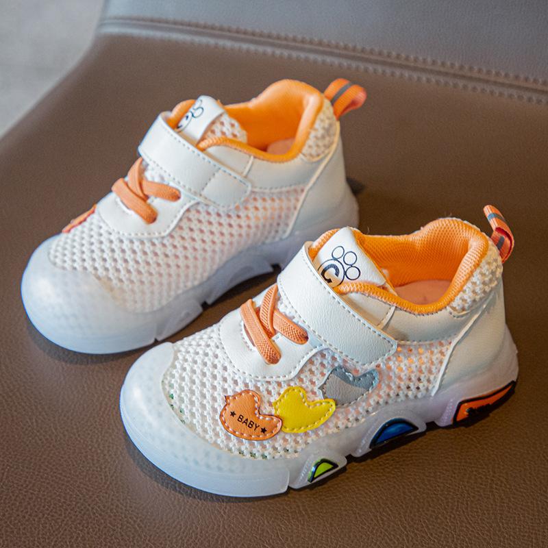 Fashion Children's Shoes Spring and Summer Girls Mesh Shoes Breathable Mesh Hollow White Shoes Children's Sports Shoes