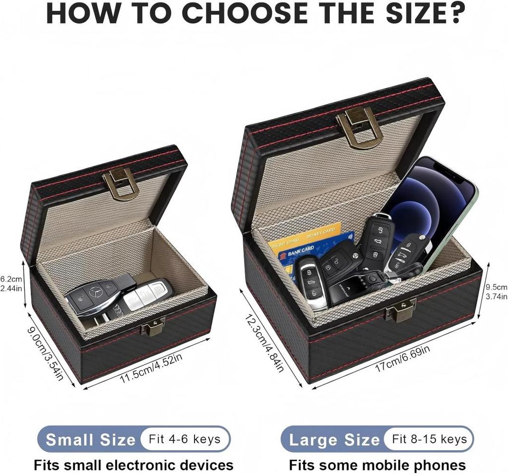 Faraday Bag for Car Keys Signal Blocker Key Fob Protector Anti Theft RFID Shield Pouch for Keyless Entry Vehicle Security