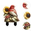 2D Flat Red Bird Decorative Garden Stake Yard Art Decor Colorful Cute Plant Pot for Courtyard