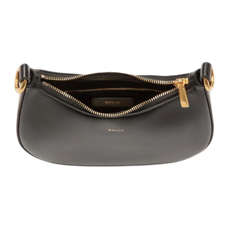 Bally Emblem Metal Short Chain Handle Badge Link Patent Calfskin Mini Handheld Shoulder Crossbody Bag Women handbags Black 6306592