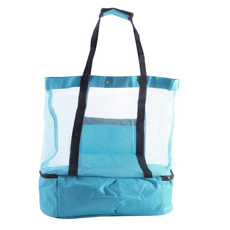 Wärmeerhaltung Picknick Strandtasche Frauen Mesh Transparent Doppelschicht Schwimmen Lagerung Hohe Kapazität Einkaufen Wasserdichte Taschen Tote
