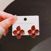 New Korean Romantic Resin Flower Stud Earrings for Women Girl Cute Aesthetic Charm Vintage Fashion Jewelry Accessories Wholesale