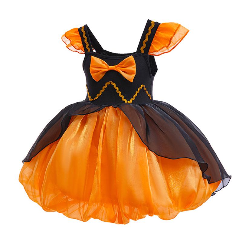 Princess Cosplay Dress: Girls' Little Witch Pumpkin Masquerade Costume